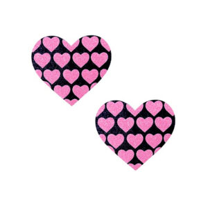 Neva Nude Pasty Hearts On Heart UV Pk/Bk