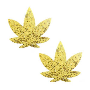 Neva Nude Pasty Weed Leaf Glit Spark Gld