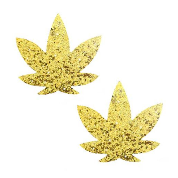 Neva Nude Pasty Weed Leaf Glit Spark Gld