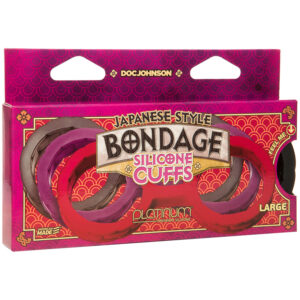 Japanese Bondage Silicone Cuffs Lg Bk