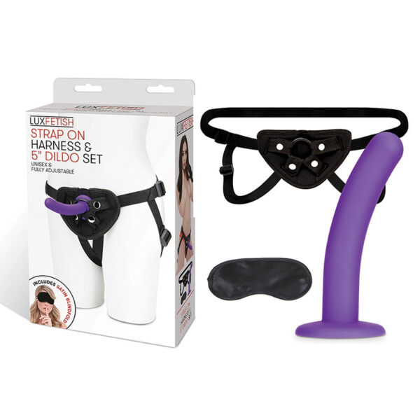 Lux Fetish Strap-On Harness & 5in Dildo