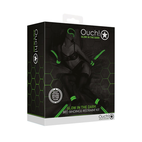 Ouch GITD BedBindingsRestraintKit NeGrn