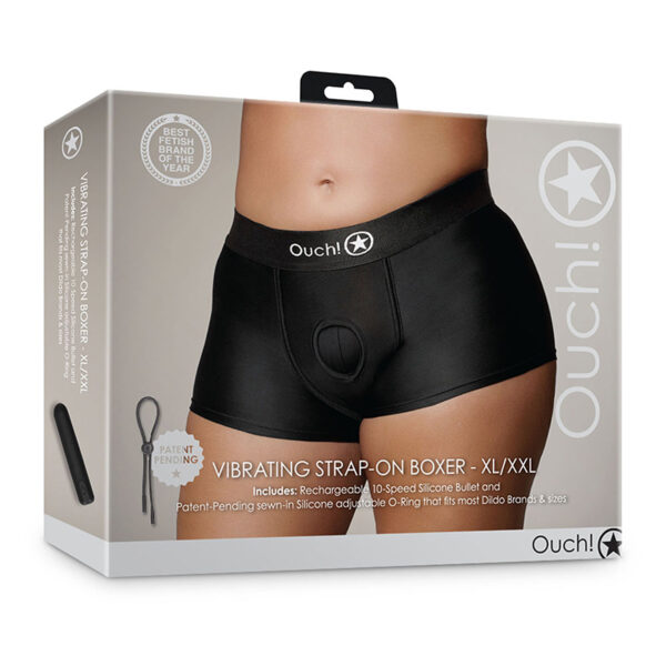 Shots Ouch Vibr Strapon Boxer XL/2XL Blk