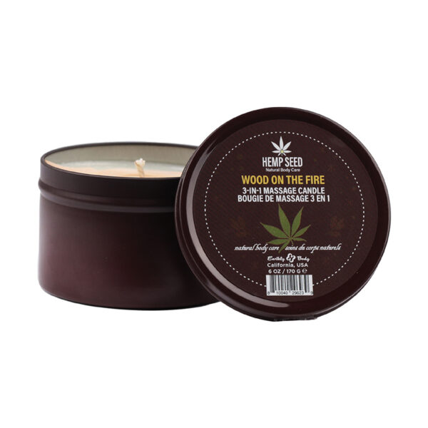 EB Hemp Seed Holiday Cand Wood On Fire