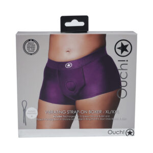 Ouch! Vibrating Strap-on Boxer Pu XL/XXL