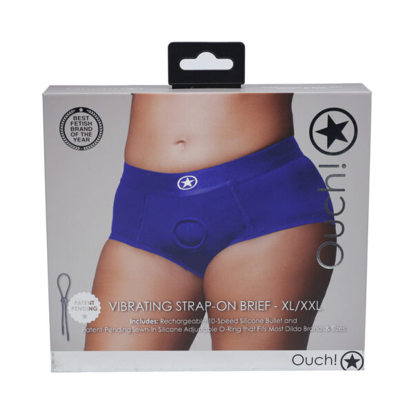 Ouch! Vibrating Strapon Brief Blu XL/XXL