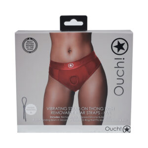 Ouch! Vibrating StraponThongStrap Red ML