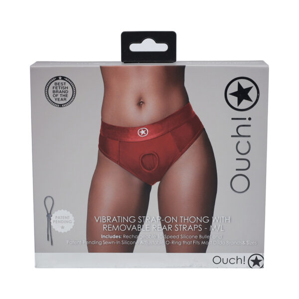 Ouch! Vibrating StraponThongStrap Red ML