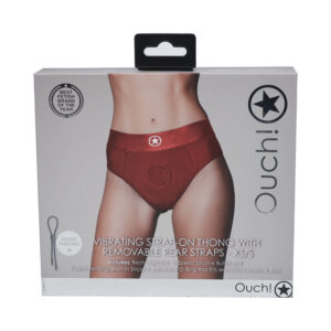 Ouch! Vibrating StraponThngStrap Rd XS/S