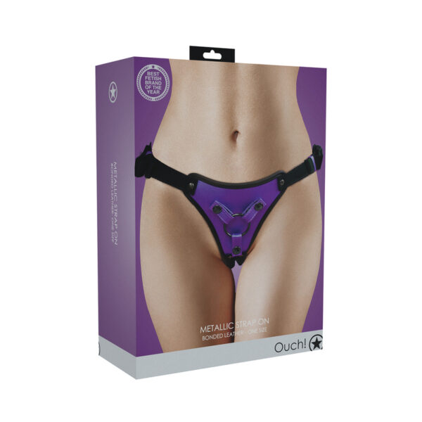 Ouch! Metallic Strap On Harness MetPurp