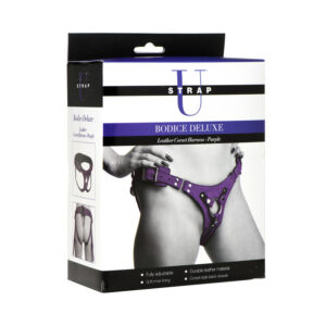 Strap U Bodice Deluxe Leather Harn Pnk